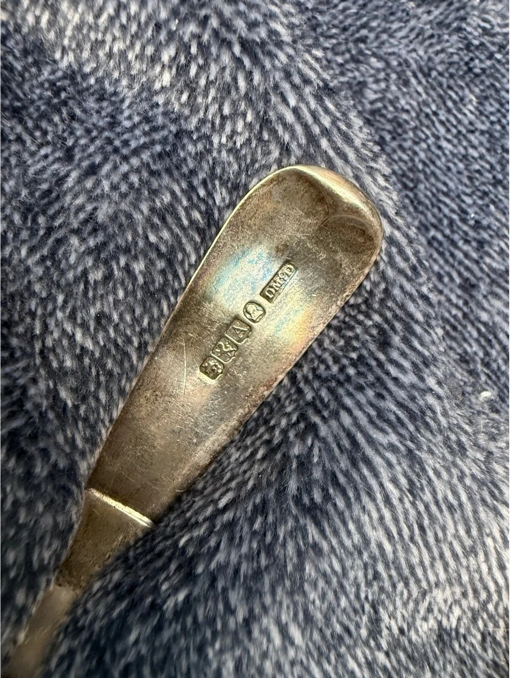 Vintage Oswestry Silver Ladle Spoon with Hallmarks and Crest